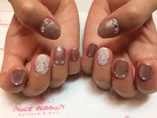 ネイル ネイルリボン 受付スタッフのネイルデザイン