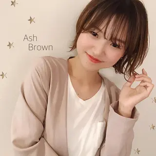 ミディアム カラー 市川 千夏のヘアスタイル