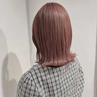 ミディアム カラー 𓏸レイヤー髪質改善 透けカラーカノン🫧のヘアスタイル
