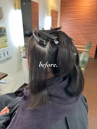 ミディアム 💜推しインナー カラー/菊池柊真💜のヘアスタイル