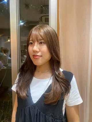 セミロング 大人可愛い♡コテ巻き パーマ🌼杉田 萌恵のヘアスタイル