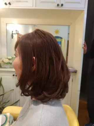 ミディアム カラー パーマ 丸山 良司のヘアスタイル