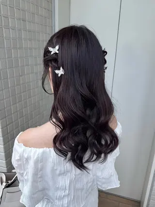 ロング ヘアアレンジ 縮毛矯正/エクステ /艶カラー/ヘアメのヘアスタイル