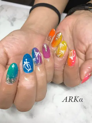 セミロング ネイル Nailsalon ARKαのネイルデザイン