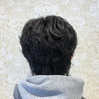 ミディアム パーマ メンズ 🐠寒色系×パーマ 櫻井　麿偉🐏のヘアスタイル