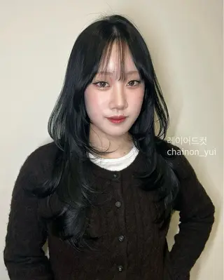 セミロング YUI レイヤー/韓国ヘアのヘアスタイル