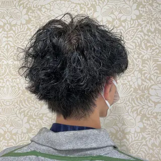 ショート パーマ メンズ 髪質改善カラー💎 オオネヨシナリのヘアスタイル