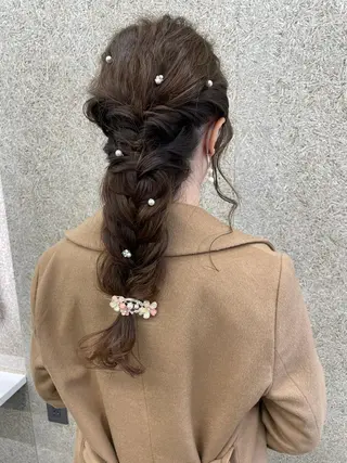 ヘアアレンジ 韓国風レイヤー ハイトーンRYOTAのヘアスタイル