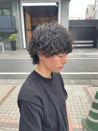 ショート カラー パーマ ヘアアレンジ メンズ スパイキー/フェザー /波巻き/かいとのヘアスタイル