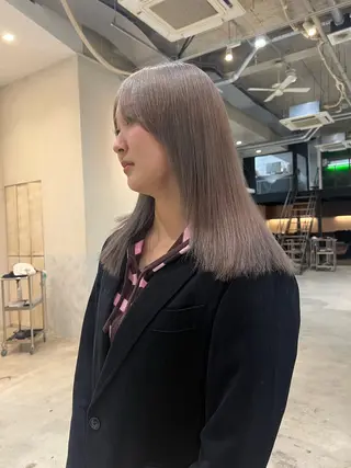 セミロング 名古屋/落ちる黒 黒染め落としのヘアスタイル