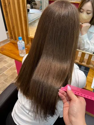ロング カラー ヘアカラー&縮毛矯正 STAR☆RIVERのヘアスタイル