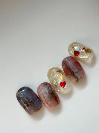 ネイル なんば堀江/育爪施術 ニュアンス✻Kaphのネイルデザイン