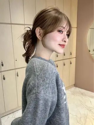 ミディアム ブリーチなしW🎀 髪質改善／はのんのヘアスタイル