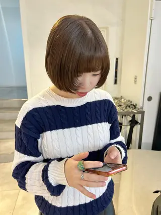 ショート カラー 顔周りカット/透明感 カラー✂️MEIのヘアスタイル
