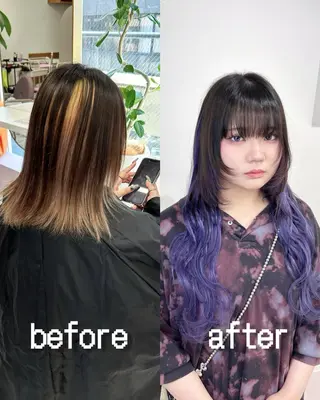 ロング 心斎橋/プルエクステ ハイトーン/カットのヘアスタイル