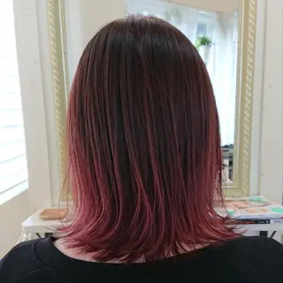ミディアム カラー グラデ❣️インナー 派手髪Fumiyoのヘアスタイル