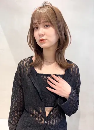 カラー 透明感カラー🌱‬‪ 結衣のヘアスタイル