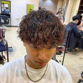 パーマ メンズ 三ノ宮フェザーパーマ 10月再開予定のヘアスタイル