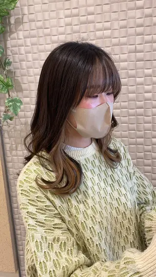セミロング カラー ヘアアレンジ キッズ 新宿メンズパーマ ヨモギダのヘアスタイル