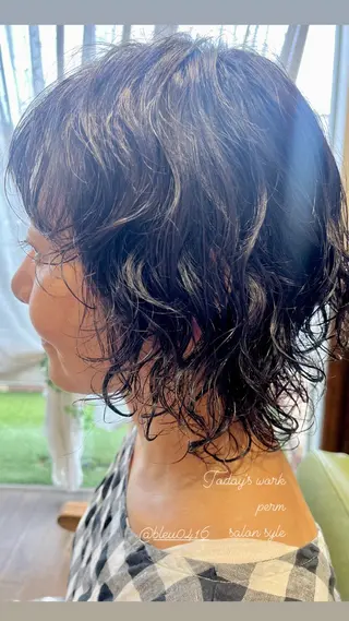 ミディアム パーマ 遠山 祐樹のヘアスタイル