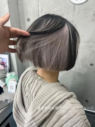 セミロング カラー 個性派ウルフ/メンズ /ブリーチ/渋谷のヘアスタイル