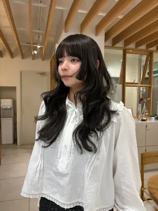 ロング カラー 似合わせカットカラー りおなのヘアスタイル