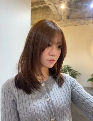 カラー 心美/ブリーチなし 透明感カラーのヘアスタイル