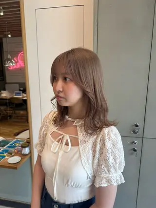 ミディアム カラー ｱｵﾇﾏﾐﾕ☁️ /ボブ/ハイトーン/のヘアスタイル