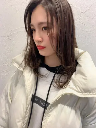 セミロング 小顔レイヤー×コンパ クトボブ/林隆平のヘアスタイル