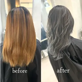 セミロング カラー ヘアアレンジ VIM hairおもろまち店のヘアスタイル