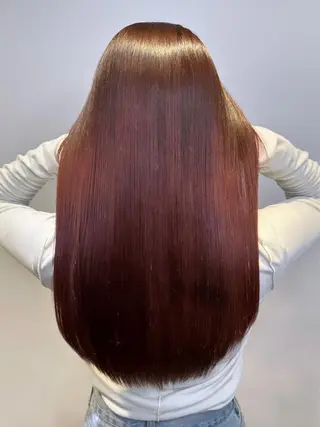 セミロング カラー ヘアアレンジ 髪質改善/レイヤー 縮毛矯正/ケラチン耀のヘアスタイル