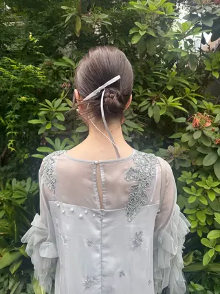 セミロング ヘアアレンジ 🎗️【ヘアセット 美眉】吉川玲🎗️のヘアスタイル