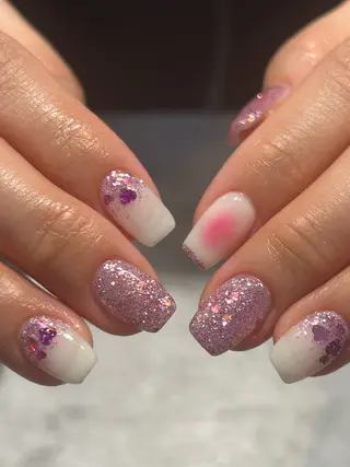 ネイル mellow:ｸﾙﾐ ﹡˖˟༝🎀˖˟ ༝のネイルデザイン