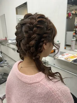 セミロング ヘアアレンジ 田口 莉奈のヘアスタイル