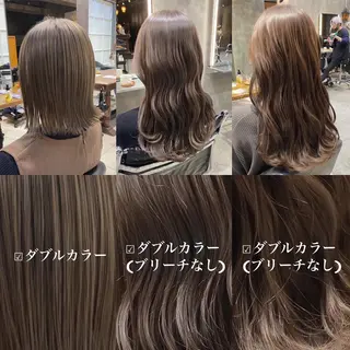 セミロング カラー 透明感カラー🌿 グレージュ🐺陽介のヘアスタイル