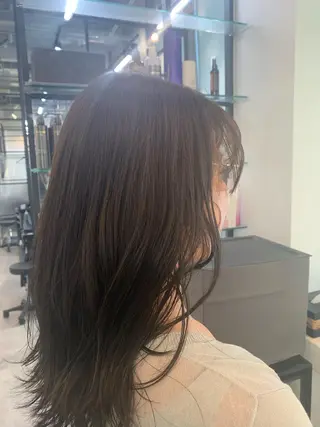 セミロング カラー 韓国レイヤー✨ yasuko銀座のヘアスタイル