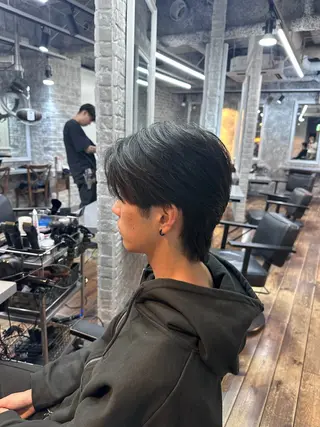 ショート メンズ 🩵つなぎショート✨ パーマスタイル みくのヘアスタイル