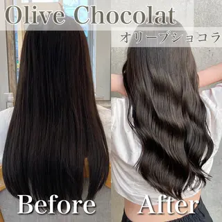 ロング カラー ブリーチなし✨艶髪 カラー𓃲YAGIのヘアスタイル