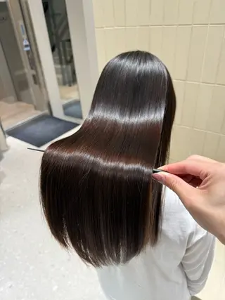 ロング パーマ ヘアアレンジ 縮毛矯正/髪質改善/ ブリーチ毛/木元渓太のヘアスタイル