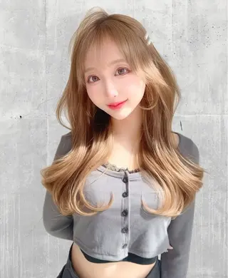 ロング カラー ヘアアレンジ レイヤー/髪質改善 縮毛/ハッシュカットのヘアスタイル