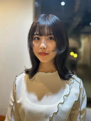 セミロング カラー ヘアアレンジ 🎀suzuna 透明感colorのヘアスタイル