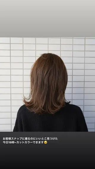 ミディアム カラー 清田 健太朗のヘアスタイル