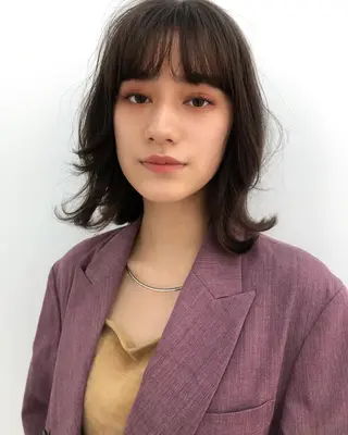 ミディアム カラー パーマ 💖美髪矯正💖 辻未侑のヘアスタイル
