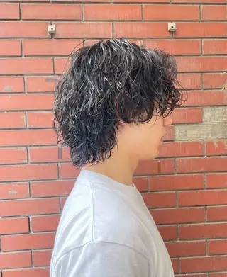 ミディアム パーマ メンズ 【柏メンズパーマ職人 】店長　KAZUMAのヘアスタイル