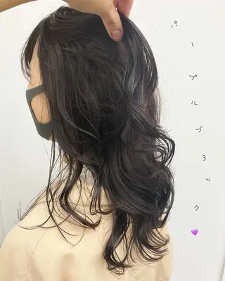 セミロング カラー ☀️透明感color KURO☀️のヘアスタイル