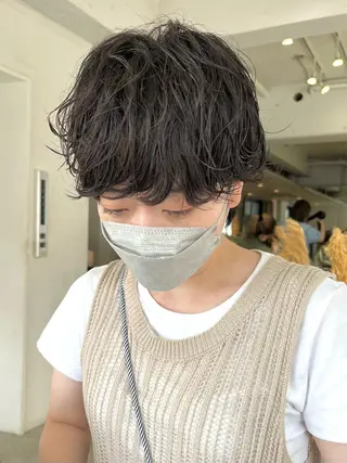 ショート パーマ 🌿似合わせ透明感 カラー松本朋幸🌿のヘアスタイル