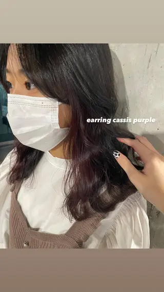 ミディアム カラー パーマ ヘアアレンジ メンズ キッズ ネイル マツエク・マツパ 透明感カラー・レイヤ ー🎀amika🎀のヘアスタイル