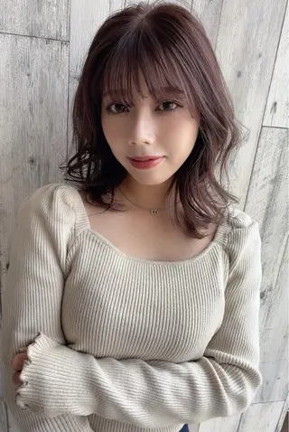 ミディアム カラー sunny side 大名　りょう👸🏼のヘアスタイル