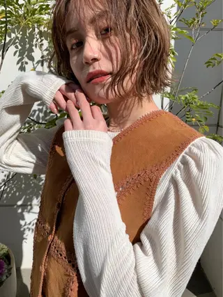 ショート カラー パーマ CEINE【セーヌ】 三軒茶屋のヘアスタイル