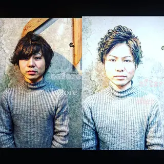 ショート カラー メンズ 及川 光のヘアスタイル